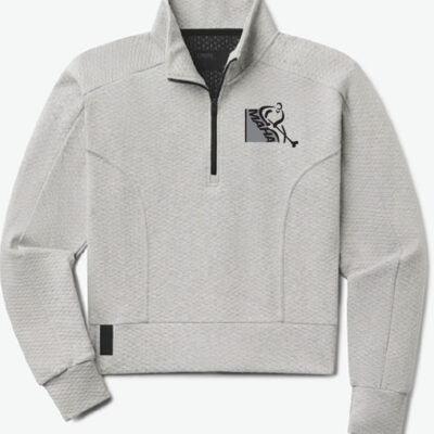 UNRL Elevation 1/2 Zip Ladies Pullover - Heather Gray - Tonal Logo