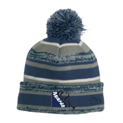 New Era #NE902 Sideline Pom Knit Hat - Navy/Graphite/White