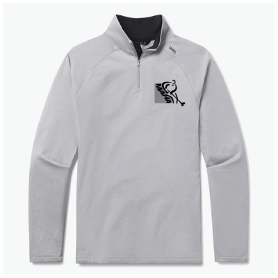 UNRL Interlock 1/4 Zip Pullover - Heather Grey - Tonal Logo