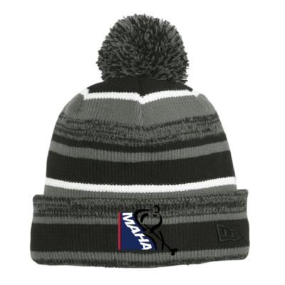 New Era #NE902 Sideline Pom Knit Hat - Black/Graphite/White